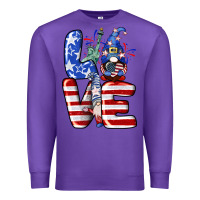Purple Love 4th of July with gnomes 4th of july Premium Sweatshirt - CowGirlArtShop