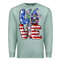 Seafoam Love 4th of July with gnomes 4th of july Premium Sweatshirt - CowGirlArtShop