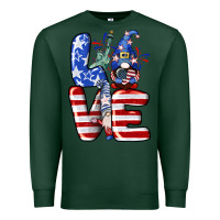 Sports Green Love 4th of July with gnomes 4th of july Premium Sweatshirt - CowGirlArtShop