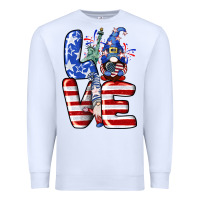 White Love 4th of July with gnomes 4th of july Premium Sweatshirt - CowGirlArtShop