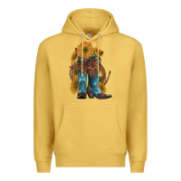 Antique Gold western boots with sunflowers Premium Hoodie - Artiststas