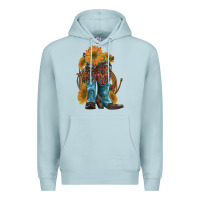 Blue Mist western boots with sunflowers Premium Hoodie - Artiststas