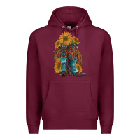 Burgundy western boots with sunflowers Premium Hoodie - Artiststas