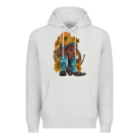 Dove Grey western boots with sunflowers Premium Hoodie - Artiststas