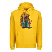 Lemon western boots with sunflowers Premium Hoodie - Artiststas