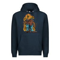 Navy western boots with sunflowers Premium Hoodie - Artiststas