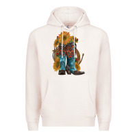 Pale Pink western boots with sunflowers Premium Hoodie - Artiststas