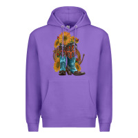 Purple western boots with sunflowers Premium Hoodie - Artiststas