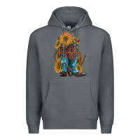 Rock western boots with sunflowers Premium Hoodie - Artiststas