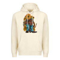 Sandshell western boots with sunflowers Premium Hoodie - Artiststas