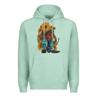 Seafoam western boots with sunflowers Premium Hoodie - Artiststas