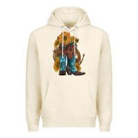 Tofu western boots with sunflowers Premium Hoodie - Artiststas