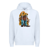 White western boots with sunflowers Premium Hoodie - Artiststas