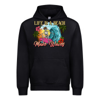 Black Life is a beach make waves skeleton Urban Hoodie - NancyCooperArtShop
