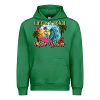 Emerald Life is a beach make waves skeleton Urban Hoodie - NancyCooperArtShop