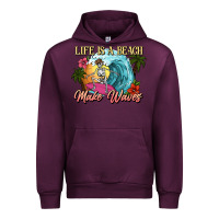 Mauve Wine Life is a beach make waves skeleton Urban Hoodie - NancyCooperArtShop