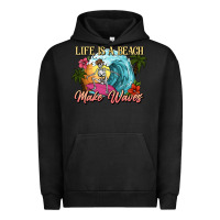 Pigment Black Life is a beach make waves skeleton Urban Hoodie - NancyCooperArtShop