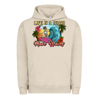 Pigment French Oak Life is a beach make waves skeleton Urban Hoodie - NancyCooperArtShop