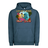Pigment Midnight Navy Life is a beach make waves skeleton Urban Hoodie - NancyCooperArtShop