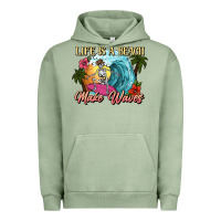Pigment Oil Green Life is a beach make waves skeleton Urban Hoodie - NancyCooperArtShop