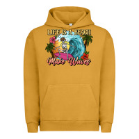Pigment Peanut Butter Life is a beach make waves skeleton Urban Hoodie - NancyCooperArtShop