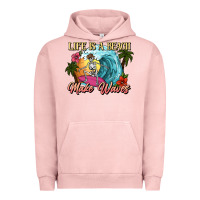 Pigment Salmon Life is a beach make waves skeleton Urban Hoodie - NancyCooperArtShop