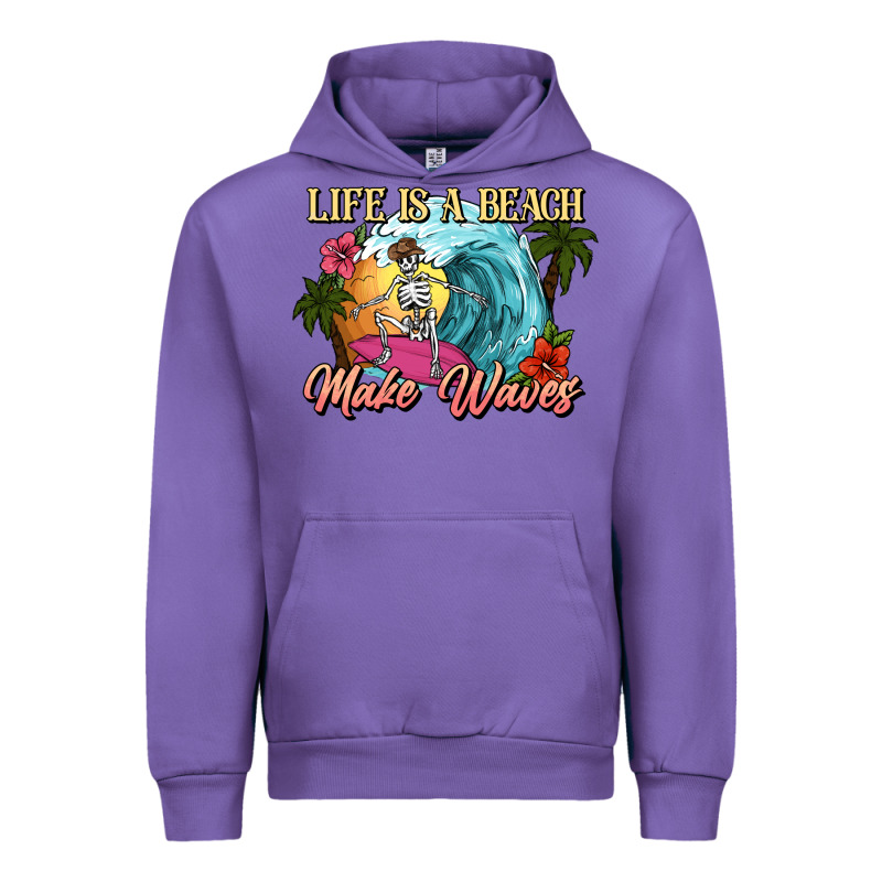 Life Is A Beach Make Waves Skeleton Urban Hoodie by NancyCooperArtShop | Teevron