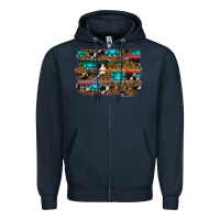 Navy western background Zipper Hoodie - RanaPortraitStore