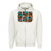 Oatmeal Heather western background Zipper Hoodie - RanaPortraitStore