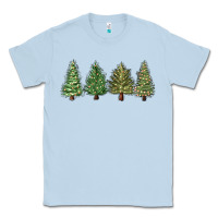Dusty Blue christmas trees Classic Tee - MaliasSmallBusiness