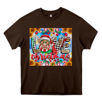 Chocolate Brown Love Christmas highland cow Heavy Core Tee - CowhideDigitalArt