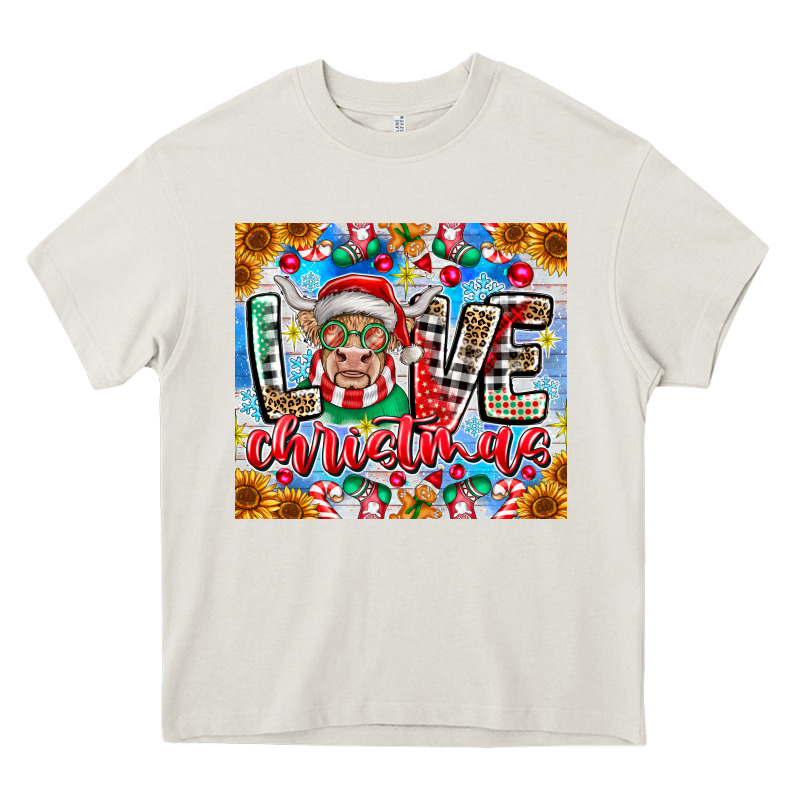 Love Christmas Highland Cow Heavy Core Tee by CowhideDigitalArt | Teevron