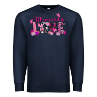 Navy all you need is love valentine's day Premium Sweatshirt - FaDigitalArtStudio