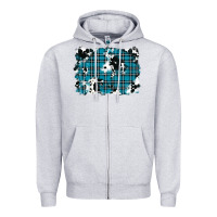 Heather Grey winter plaid cowhide pattern background Zipper Hoodie - RanaPortraitStore