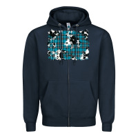 Navy winter plaid cowhide pattern background Zipper Hoodie - RanaPortraitStore