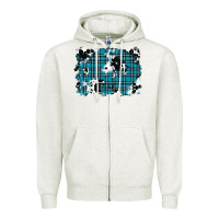 Oatmeal Heather winter plaid cowhide pattern background Zipper Hoodie - RanaPortraitStore