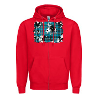 Red winter plaid cowhide pattern background Zipper Hoodie - RanaPortraitStore