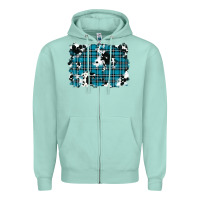 Seafoam winter plaid cowhide pattern background Zipper Hoodie - RanaPortraitStore