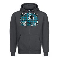 Smoke winter plaid cowhide pattern background Zipper Hoodie - RanaPortraitStore