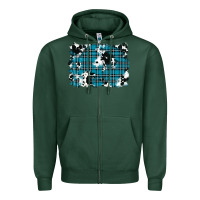 Sports Green winter plaid cowhide pattern background Zipper Hoodie - RanaPortraitStore