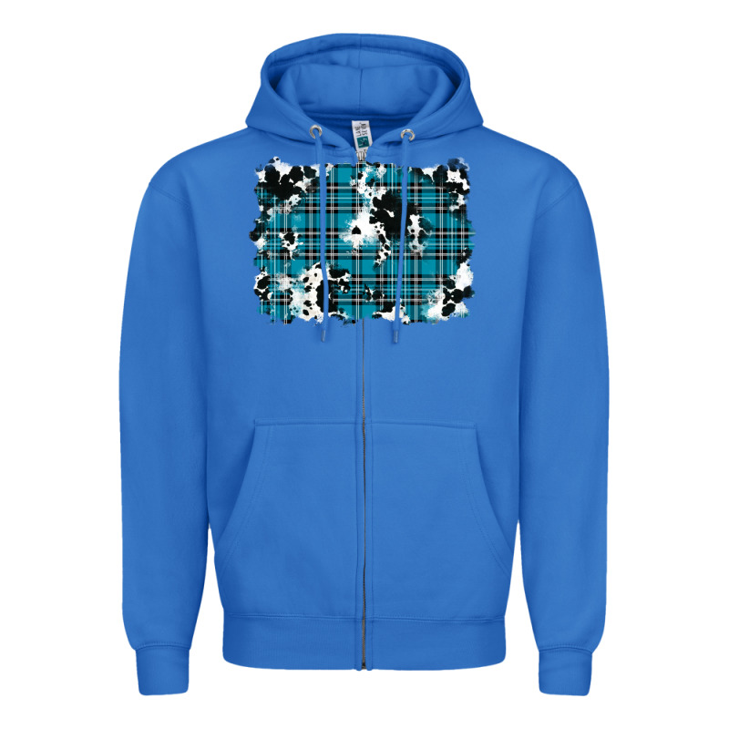 Winter Plaid Cowhide Pattern Background Zipper Hoodie by RanaPortraitStore | Teevron