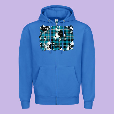Zipper Hoodie winter plaid cowhide pattern background