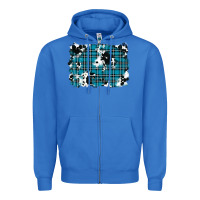 True Royal winter plaid cowhide pattern background Zipper Hoodie - RanaPortraitStore