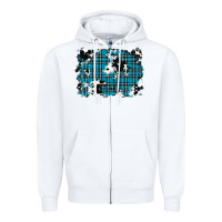 White winter plaid cowhide pattern background Zipper Hoodie - RanaPortraitStore