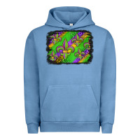 Pigment Pebble Blue mardi gras fleur de lis background Urban Hoodie - Jasminsmagicworld