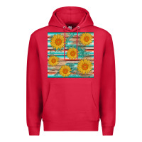 Cardinal sunflower wood serape  leather seamless Premium Hoodie - AdoDesignShop