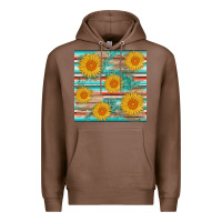 Chestnut sunflower wood serape  leather seamless Premium Hoodie - AdoDesignShop