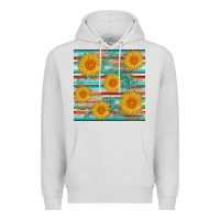 Dove Grey sunflower wood serape  leather seamless Premium Hoodie - AdoDesignShop