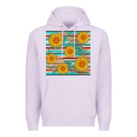 Lilac sunflower wood serape  leather seamless Premium Hoodie - AdoDesignShop