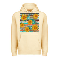 Pina Colada sunflower wood serape  leather seamless Premium Hoodie - AdoDesignShop